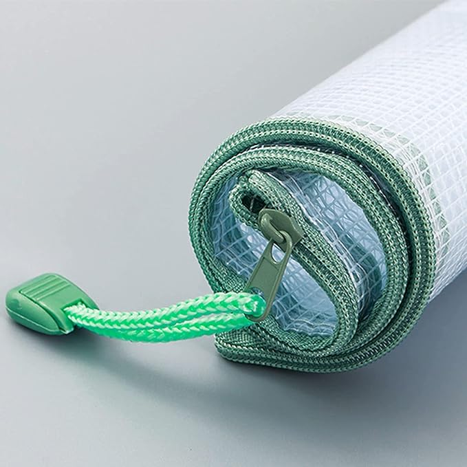 Oaimyy-24PCS-5 x 7"-Mesh Zipper Pouch, Plastic Zip File Folders Puzzle Bags for Organizing,Office Supplies,Travel,Home Storage-Black