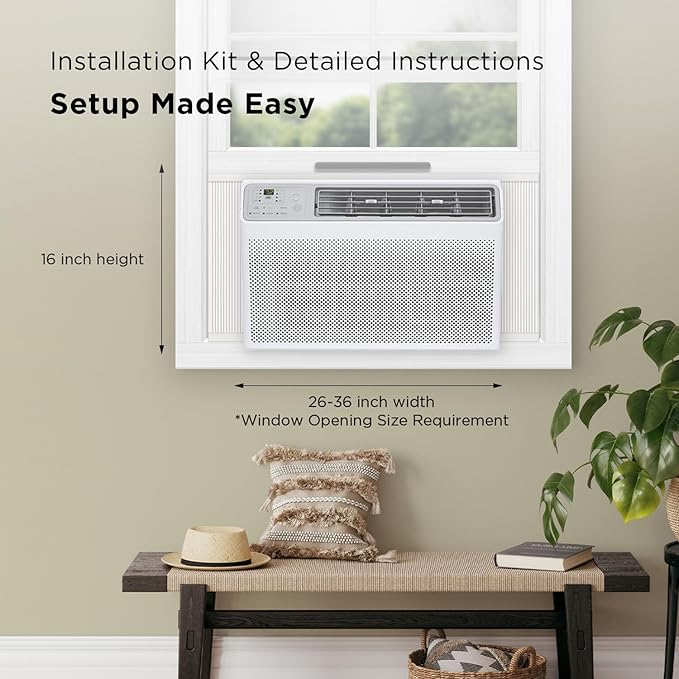 TCL H14W35W 14,000 BTU Smart Window Air Conditioner, AC Unit, Fan & Dehumidifier, 700 Sq. Ft, Remote Control, Compatible with Alexa/Google Assistant, White