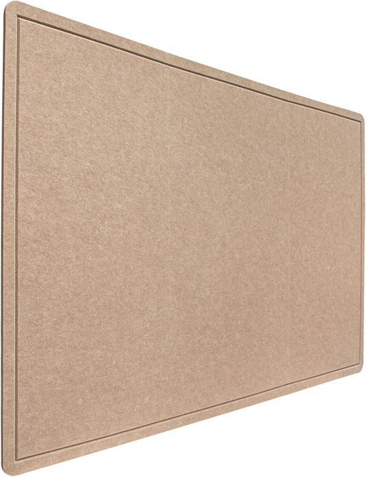 Foldable Large Felt Bulletin Board for Wall 48"x 36", Decorative Picture Framed Display Board with Self-Adhesive Tape for School, Home, Kitchen & Office Walls, Includes 30 Pins, Oatmeal