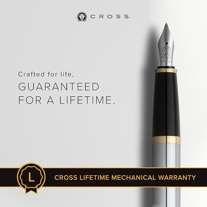 Cross Bailey Refillable Fountain Presented in a Premium Gift Box - Medium Point, Black Ink, Medalist