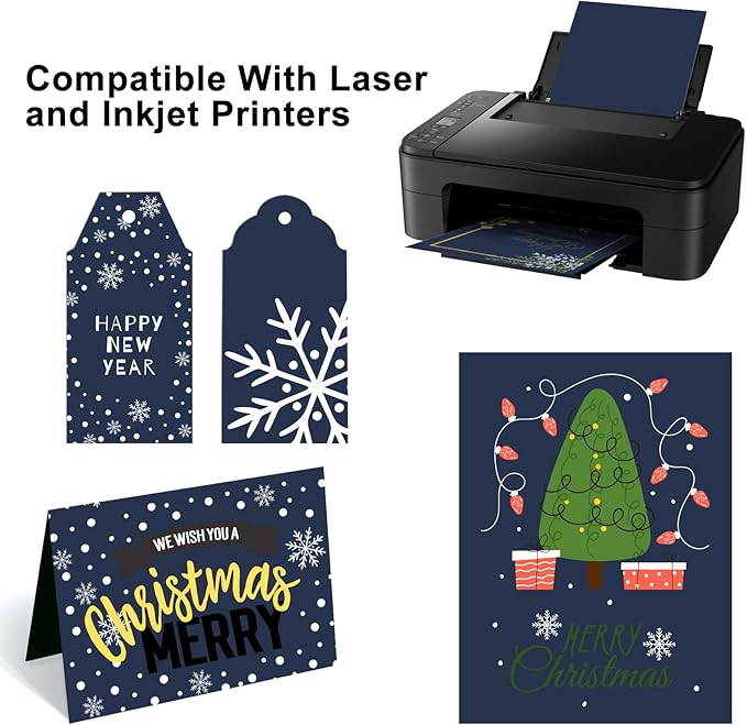 OcePor 100 Sheets Navy Blue Cardstock Paper, Colored Printer Paper 8.5 x 11, Thick Construction for Cards Making, Scrapbook，Office Printing, Invitations, Certificates，DIY Crafting 92 lb/250gsm