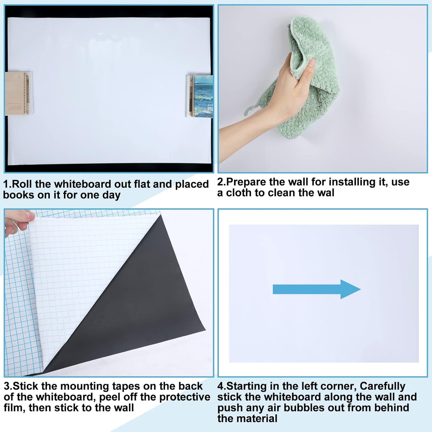 Magnetic Dry Erase Whiteboard Contact Paper White Board Wall Paper Magnetic White Board Wall Decal Peel and Stick for Classroom Playroom Office with 3 Markers and Eraser(36 x 48 Inch)