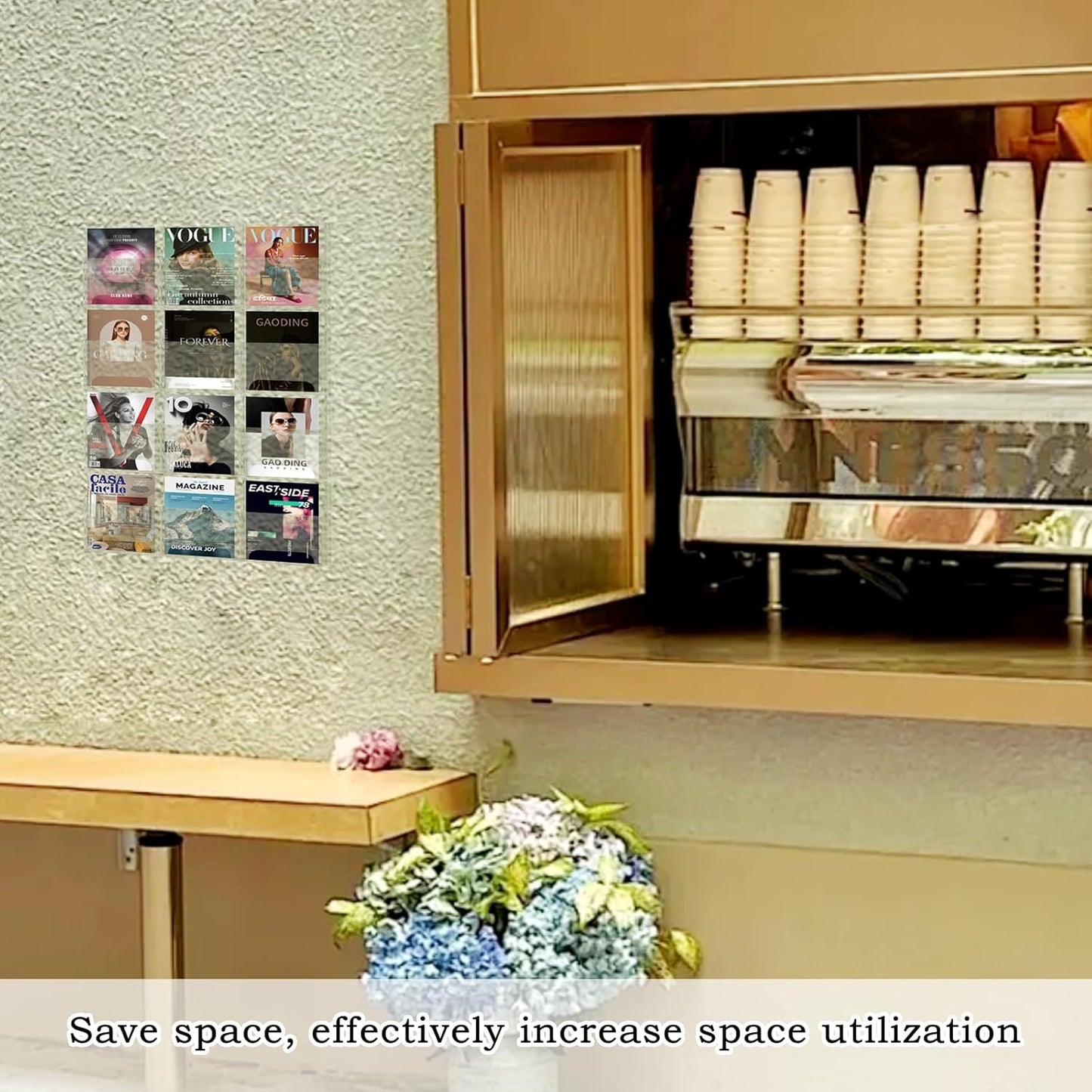 Acrylic Brochure Pamphlet Holder, 12 Magazine Holders, Clear Brochure Display Stand Wall Mount, Trifold Flyer Rack, Literature Storage Rack for Home, Offices, Waiting Room