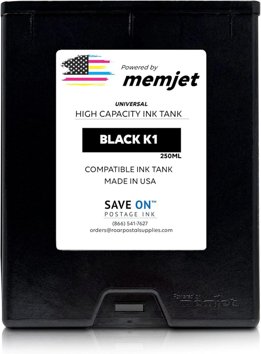 Quadient Memjet M5K250-N Compatible High Capacity Black Printer Ink Tank (250ml) - Printer Ink Cartridge for Mach Series Quadient & Hasler Printers - Fade-Resistant Replacement Inkjet Printer Ink