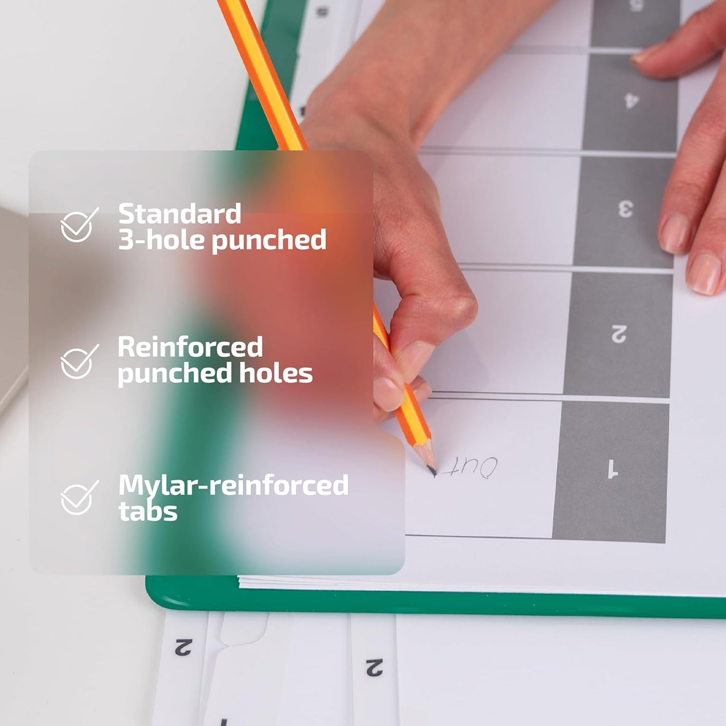 Davis Group 1-5 Index Tab Dividers for 3 Ring Binders, Customizable Table of Contents, 6 Sets