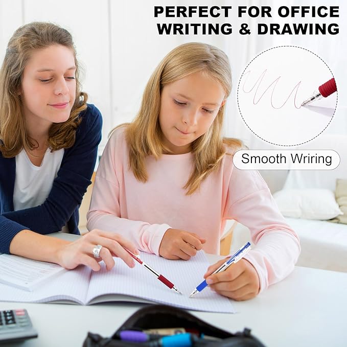200 Pack Red Gel Ink Pens Bulk, 1.0mm Retractable Click Point Ballpoint Pens Smooth Writing with Comfortable Grip for Back to School Office Classroom Business Home Work Supplies