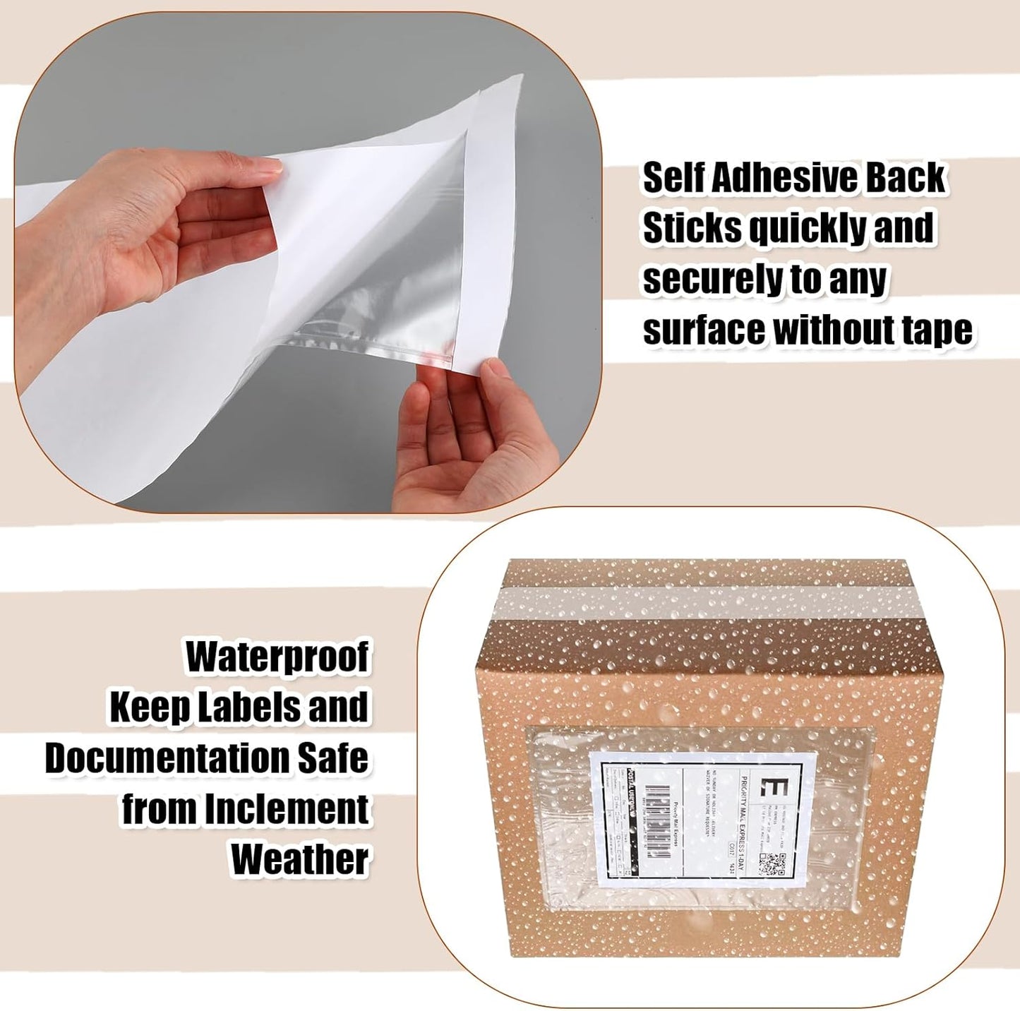 Cholemy 400 Pcs 9.5 x 12 in Clear Packing List Envelopes Shipping Pouches Mailing Shipping Label Sleeves Clear Adhesive Pockets Protectors Slip Envelope Pouches Holders Cover Enclosed Bag for Packing