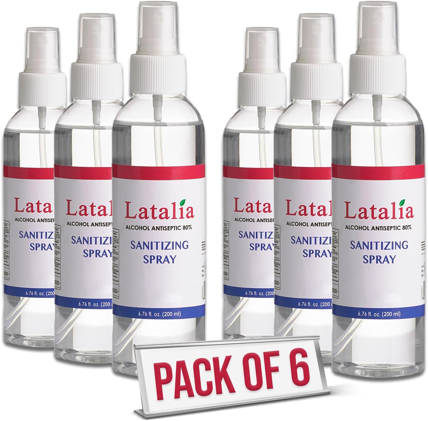 Hand Sanitizer Spray - Pack of 6 Unscented Spray Hand Sanitizer for Hands (6.67 Fl oz)