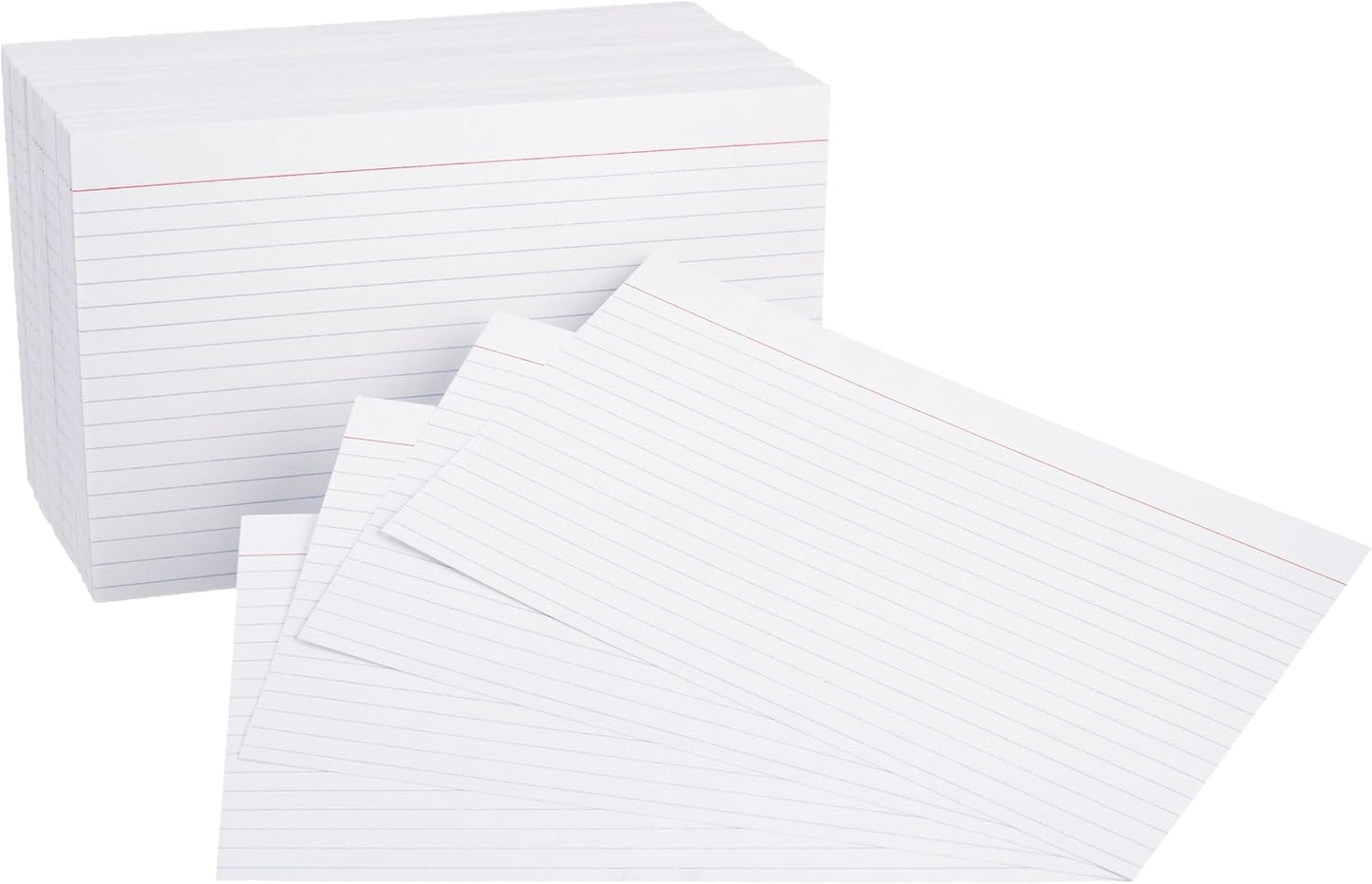 Amazon Basics Ruled Lined Index Note Cards, 500 Count, 5 Pack of 100, White, 5 in x 8 in