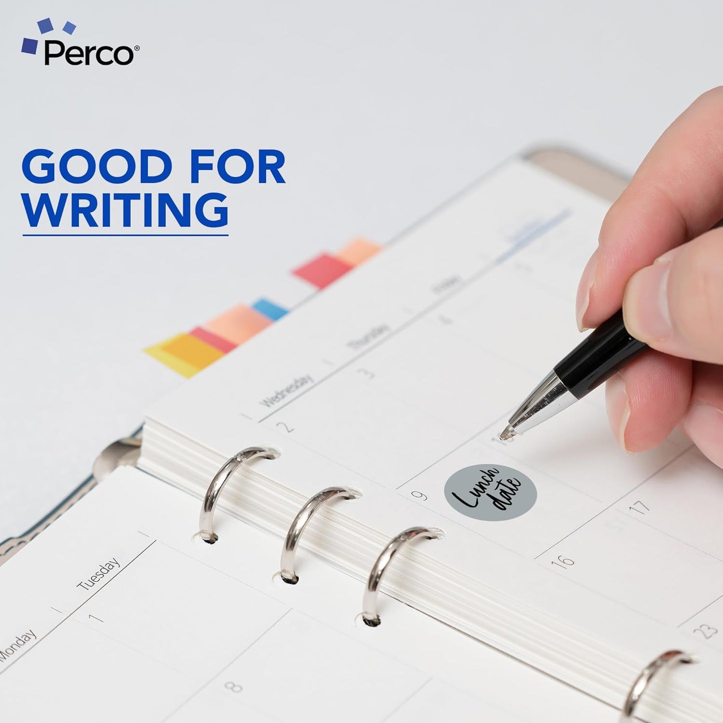 Perco Grey 1-Inch Round Circle Dot Sticker Labels - Multi-Roll Pack (3 Rolls, 1,000 Labels Each) - Permanent Adhesive, Vibrant Colors, Strong Hold - Perforated for Easy Use - Made in USA