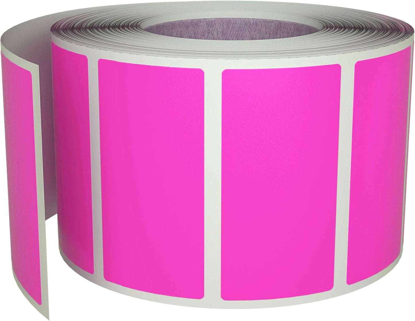 Royal Green Rectangular Color Coding Sticker Roll - Write On Labels for Folders and Organizing, 1.57" x 0.75" Stickers to Write On Name Tags for Office Supplies & Organization, 500-Pack (Neon Pink)