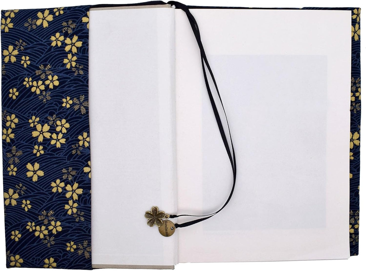 BLBMH 5.5x8.5 inch Book Covers for Paperbacks Adjustable Book Cover for Women Book Lovers Gifts Bible Novels Journal Soft Cloth Protector - Blue Sakura 8.5in