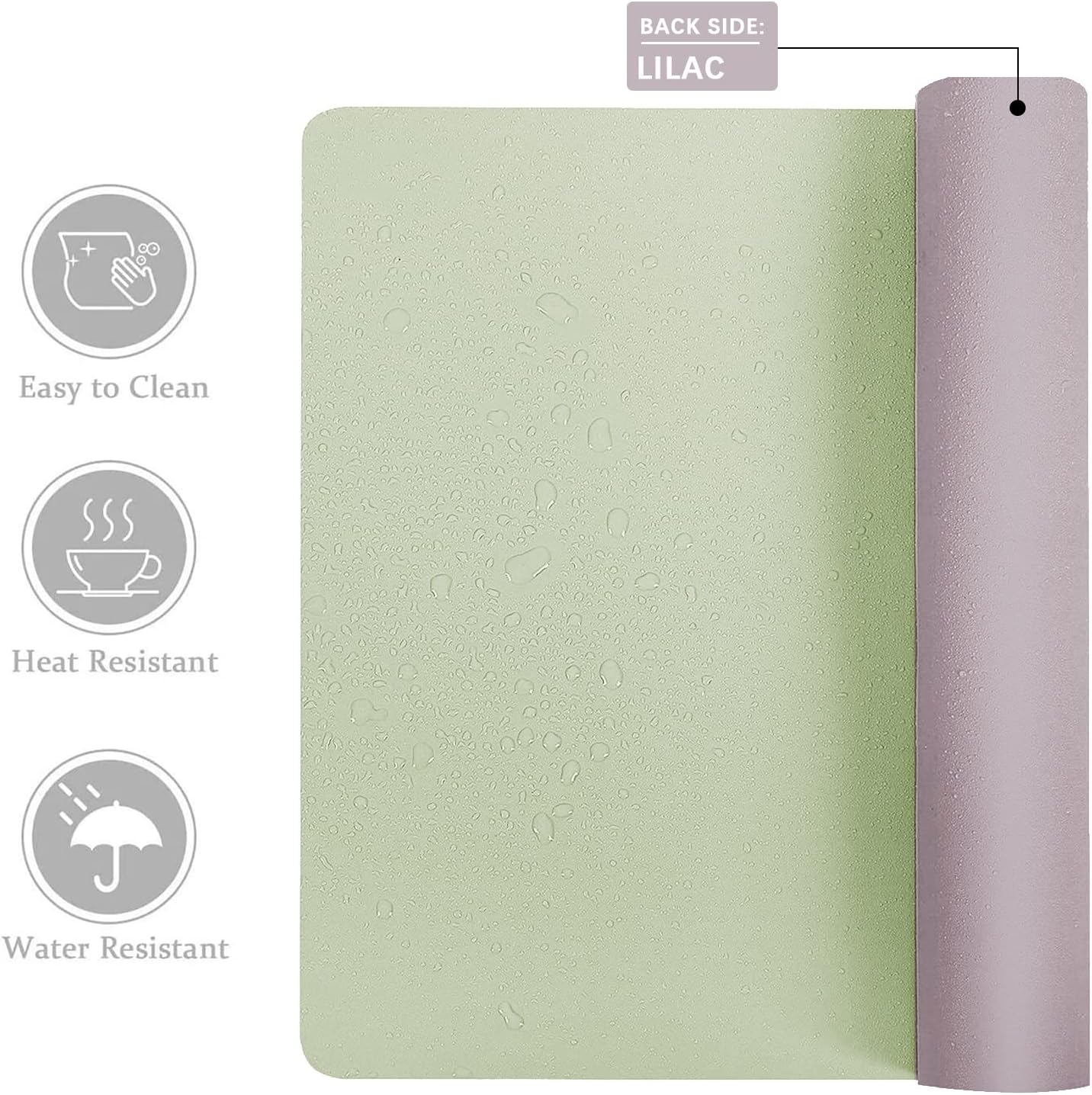 Aothia Double-Sided PU Leather Desk Pad - Non-Slip Large Mouse Pad & Desk Mat for Office, Home - Waterproof, Easy to Clean, Durable Dual-Sided Surface (23.6"x13.7", Matcha Green)