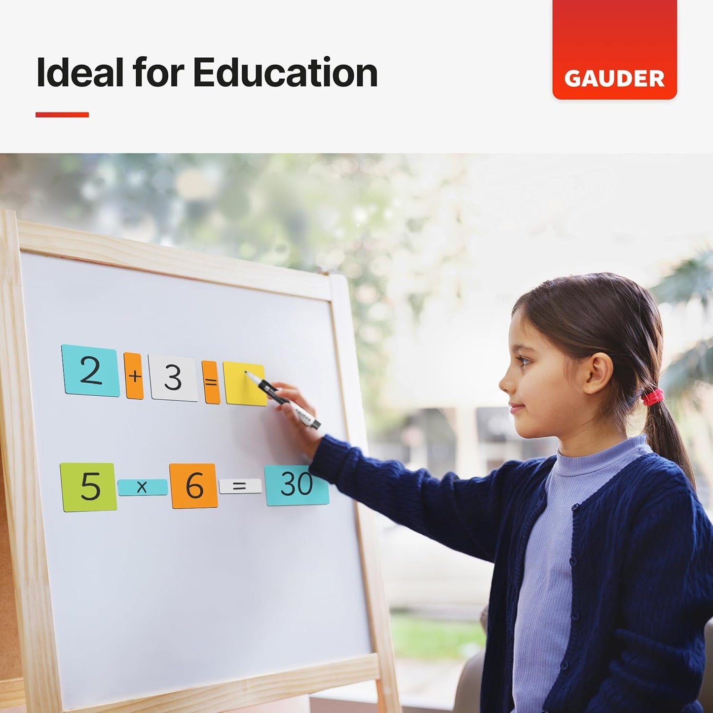 GAUDER Magnetic Labels Writable - Reusable Magnet Tags for Whiteboard, Chalkboard, Kanban Board and Refrigerator - Magnet Cards with Marker (90 Pack - 3 x 1 Inches)