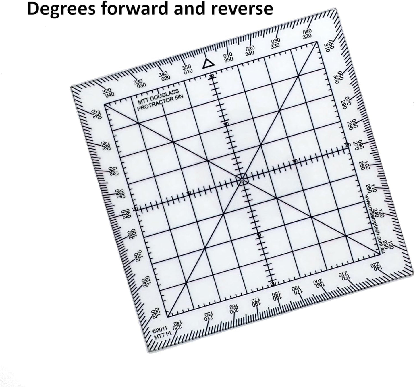 Douglas Protractor Graduated in Degrees for Angle Measurements and map Plotting for Outdoor, Marine or air Navigation, Hiking, Orienteering and Survival