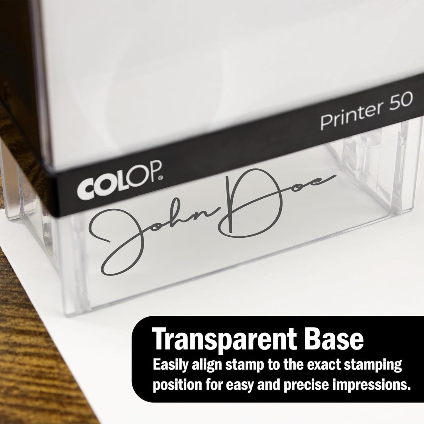 COLOP Extra Large Size Self Inking Custom Signature Stamp - Choose from 15 Ink Colors