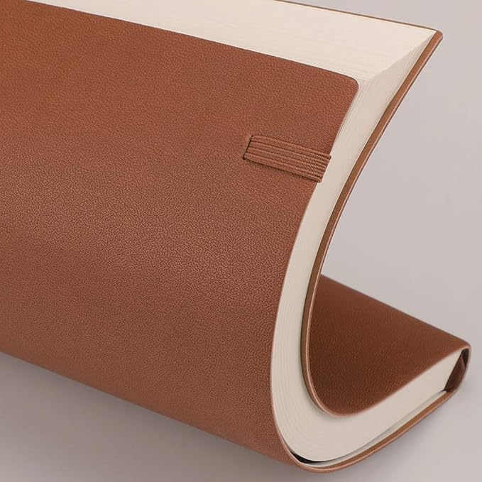 AHGXG Bullet Dotted Journal 2 Pack - B5 Large Journal Dot Grid Notebook (7.6'' X 10'') with Thick 120gsm Dot Paper, Soft Leather Cover, Total 384 Pages, Inner Pocket - BlackBrown