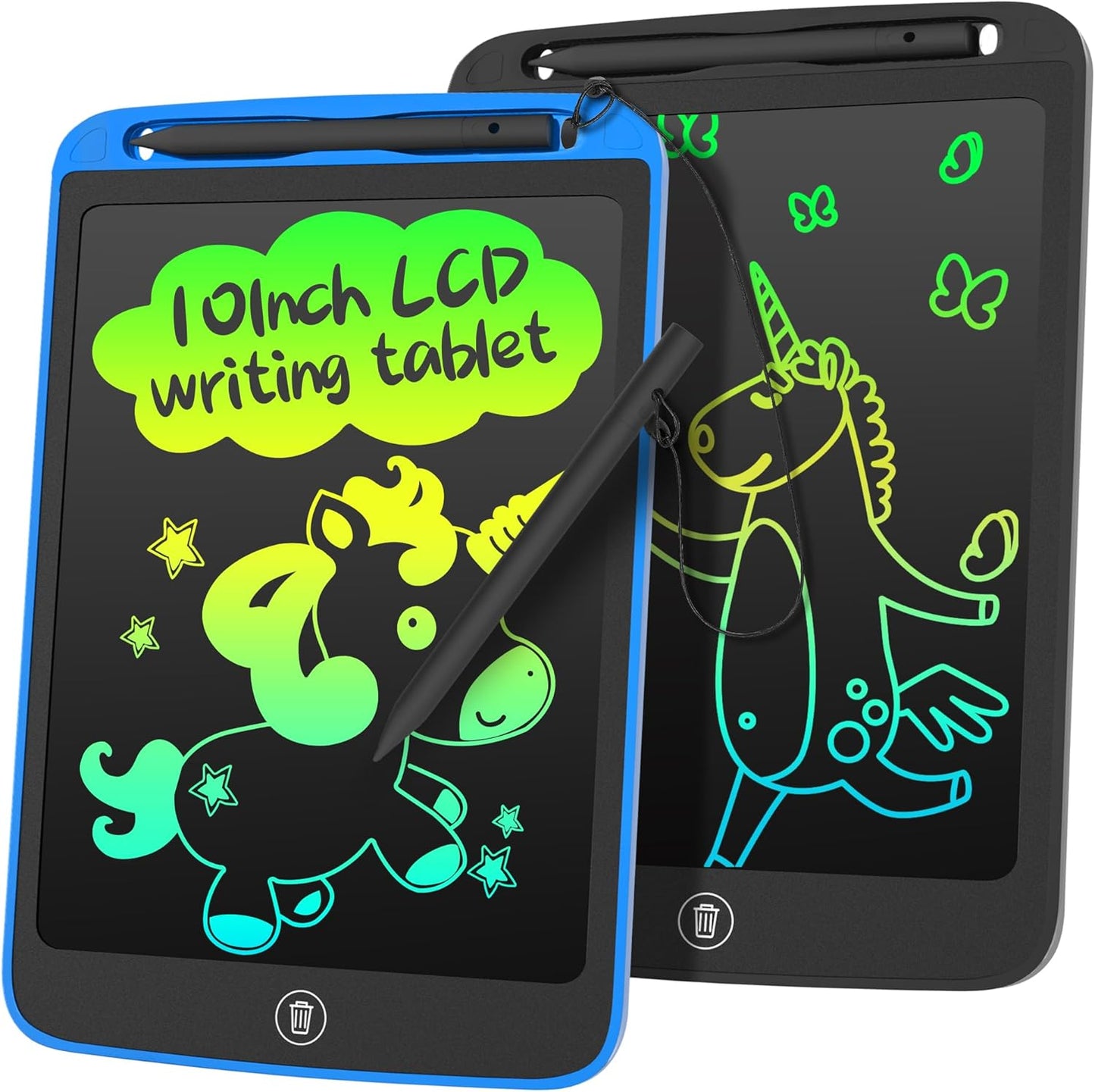 SOOOO LCD Writing Tablet for Kids 10 inch 2 Packs, Doodle Board, Drawing Tablet for Toddler Girls/Boys Toys Learning Drawing Toy for 3 4 5 6 7 Years Old Kids, Dark Blue and Black