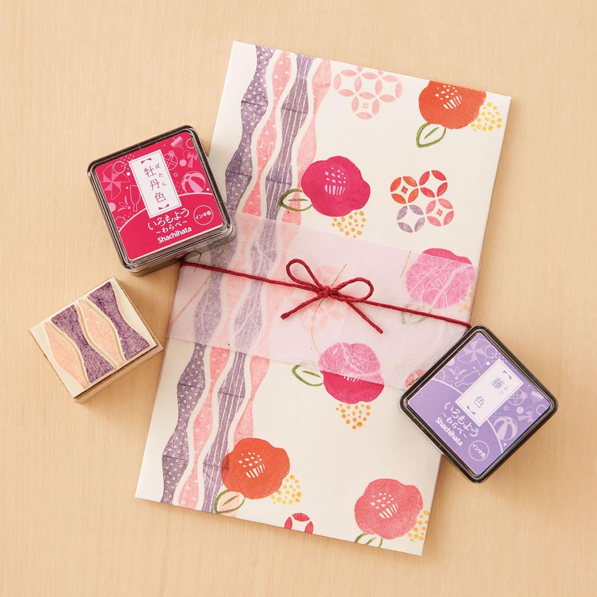 IROMOYO WARABE Stamp PAD, Small Traditional Japanese Ink Colour, Oil-Based Ink pad - Brown