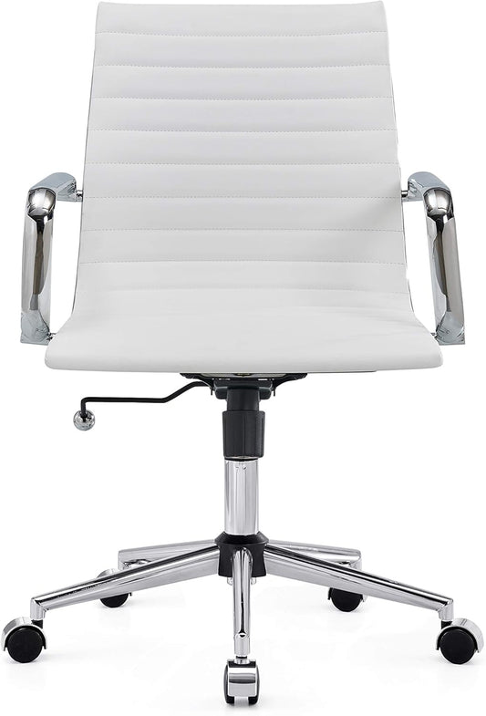 Chair, Desk Computer Chair ，with Armrests ，Ergonomic Office Chair for Home and Office, 17.32 x 22.83 x 35.43 inches, Multiple Colors (White)