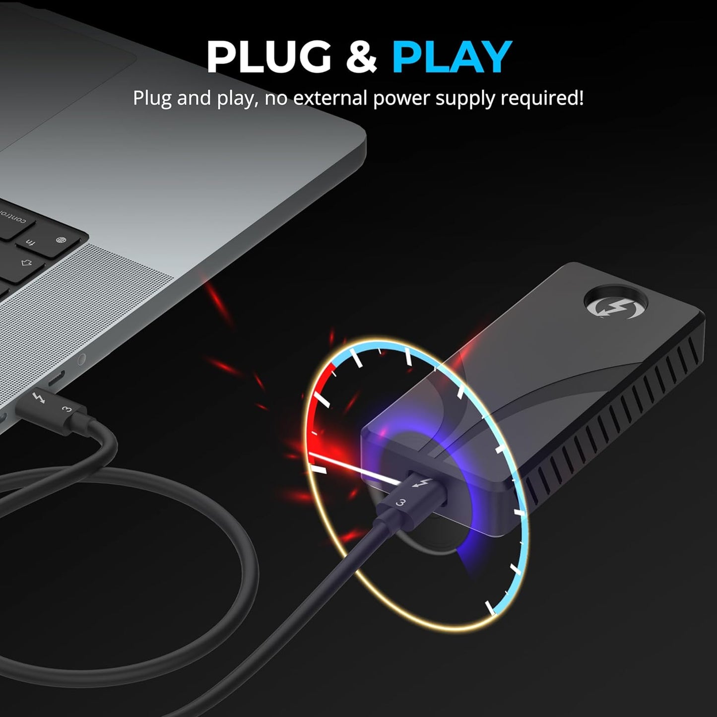 SABRENT Rocket XTRM Plus 2TB Thunderbolt 3 Portable SSD - High-Speed External Storage, Rugged Aluminum, USB-C Compatible, 2700MB/s, Bus-Powered, Plug & Play (SB-XTMP-2TB)