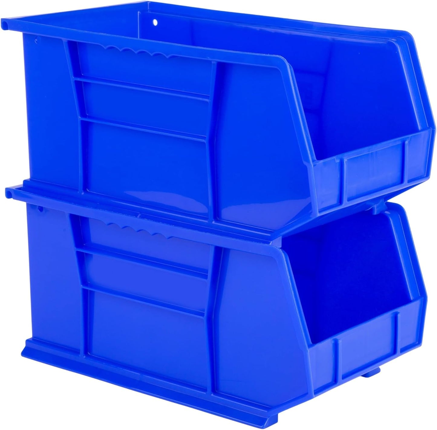 Hudson Exchange 15" x 8" x 7" Plastic Stackable Storage Bin and Hanging Container (Blue, 1 Pack)