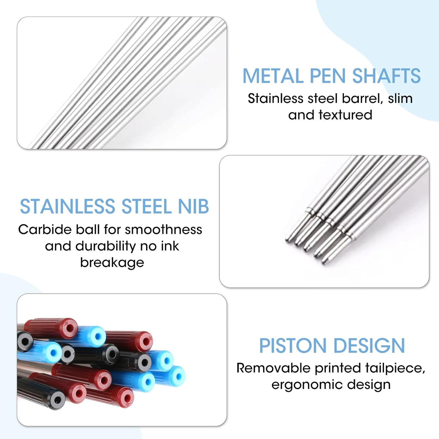 0.7 mm Ballpoint Ink Twist Pen Refills, 15 Pcs Medium Point Metal Smooth Writing Replaceable Ink Refill, Stationery Compatible for Cross Ballpoint Replacement (4.6in M) (Black+Red, 15)