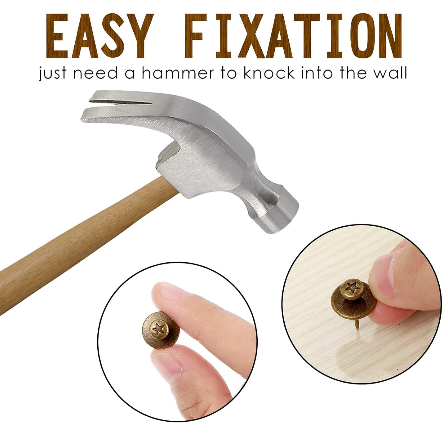 Push Pins Picture Hangers Double Headed Thumb Tacks Wall Hooks for Wall Hangings Picture Hangers Nails Small Photo Hanging Hook Pins for Home Office Photo Decor(Bronze,25 Pieces)