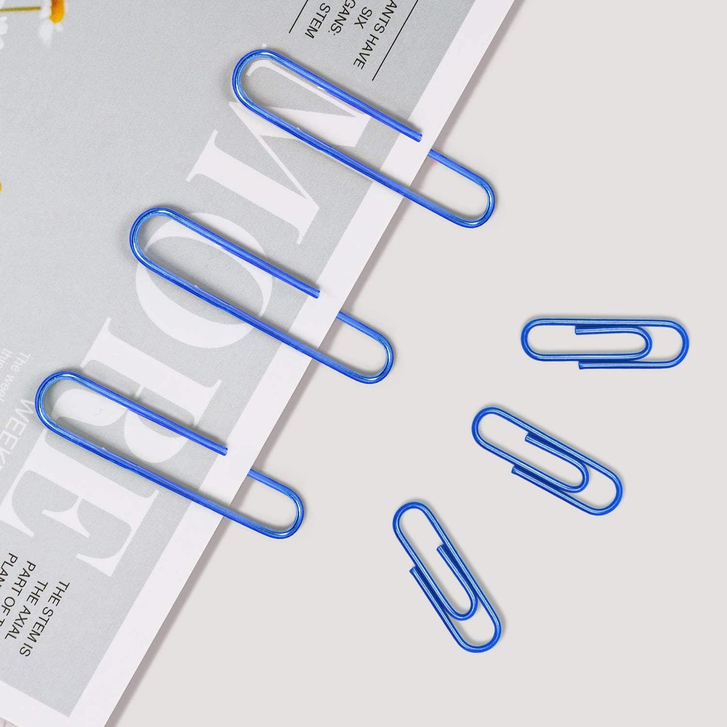 Vinaco Blue Paper Clips, 400PCS Assorted Sizes, 1.3" & 2" Paper Clips, Durable & Rustproof, Coated, Great for Office & School