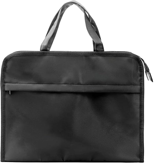 M&G Oxford Zipper Document Bag, Double Layer Waterproof Handle Document Tote Bag for Carrying Paper Documents Books Computer 1 Pack (Black)