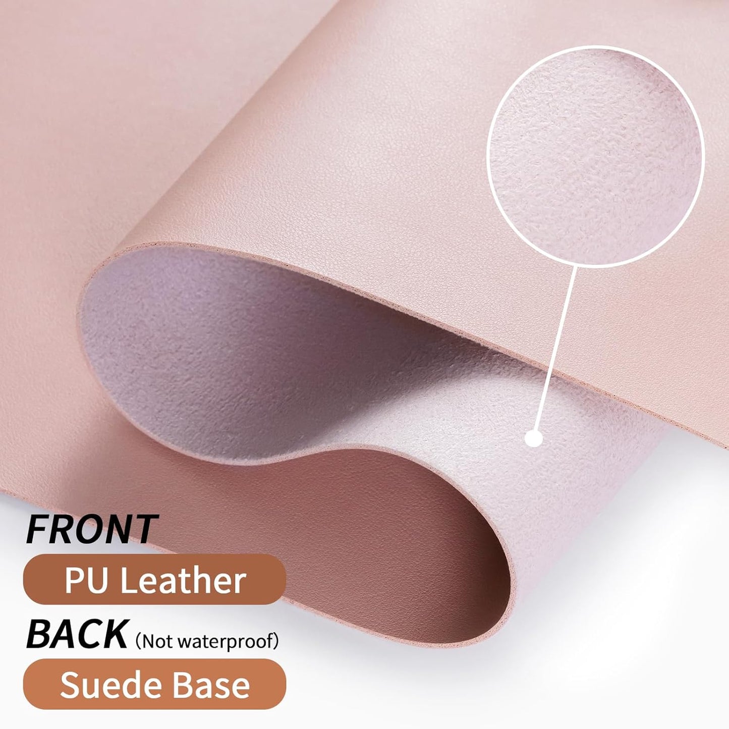 Bloss Large Desk Pad and Keyboard Wrist Rest, Large Mouse Pad + Keyboard Pad+Mouse Wrist Support, Non-Slip Desk Mat Protector for Office, Home (35.4×15.7 Inches,Pink)