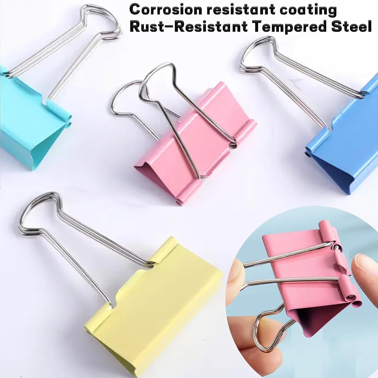 Extra Large Binder Clips 2 Inch (48 Pack), Colored Big Paper Clamps with Box Giant Binder Clips for Office and Home Supplies