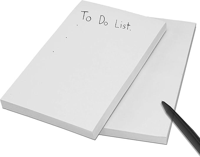 FMP Brands 10 Pack Note Pads 4x6, 100 Sheets Per Memo Pad, Writing Scratch Pad, Blank Notepad, White Waitress Server Note Pads, Paper Pad, To Do Grocery List Small Notepads