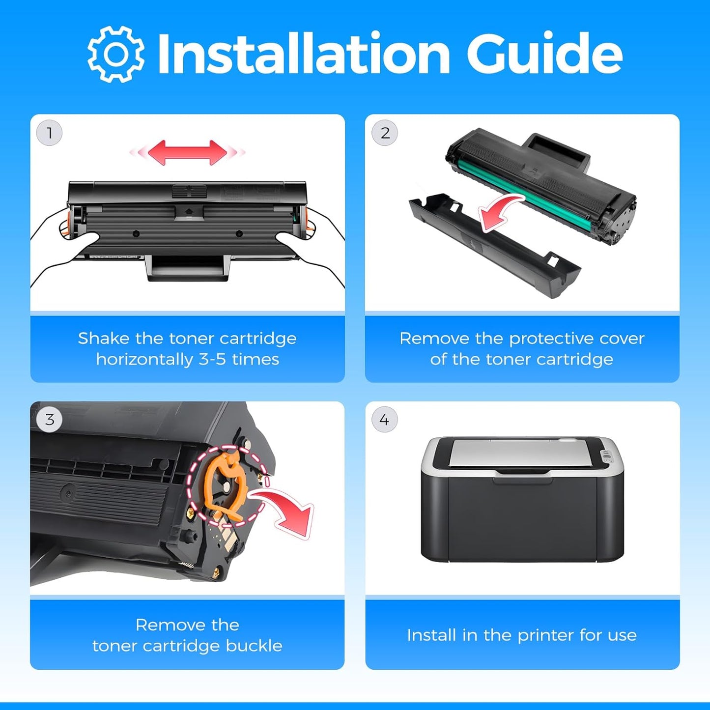 MLT-D104S Toner Cartridge Black 2-Pack High-Yield Replacement for Samsung MLT-D104S D104S 104S Compatible with Samsung ML-1660 ML-1665 ML-1675 ML-1860 ML-1865W SCX-3200 SCX-3205 SCX-3217 Laser Printer