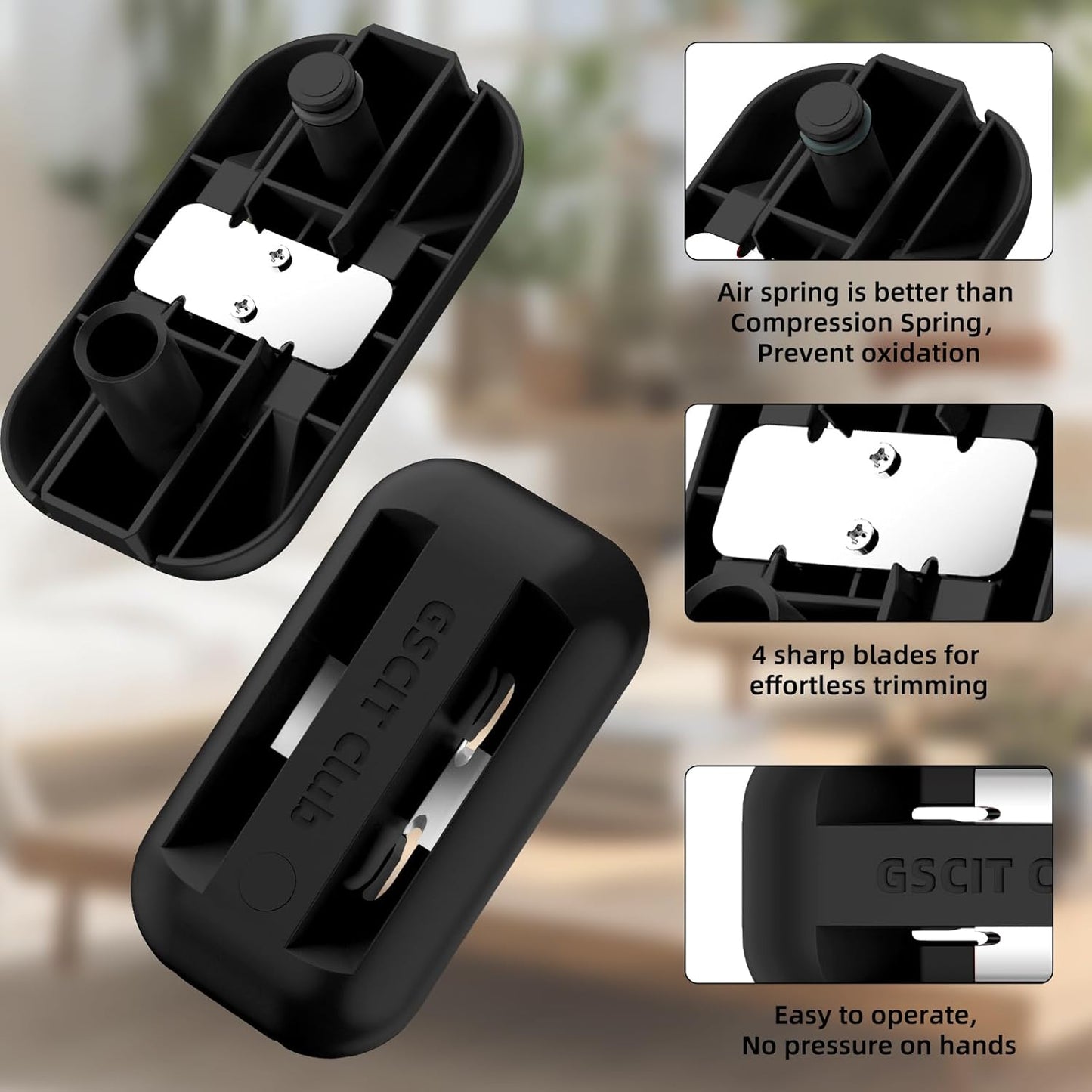 GSCIT Club Edge Banding Trimmer, Tungsten Carbide Blades Hand Planer Edge Bander for Burrs Edge Corner Planer Wood Scraper Edge Banding Tools Cutter for PVC ABS Melamine (Black)