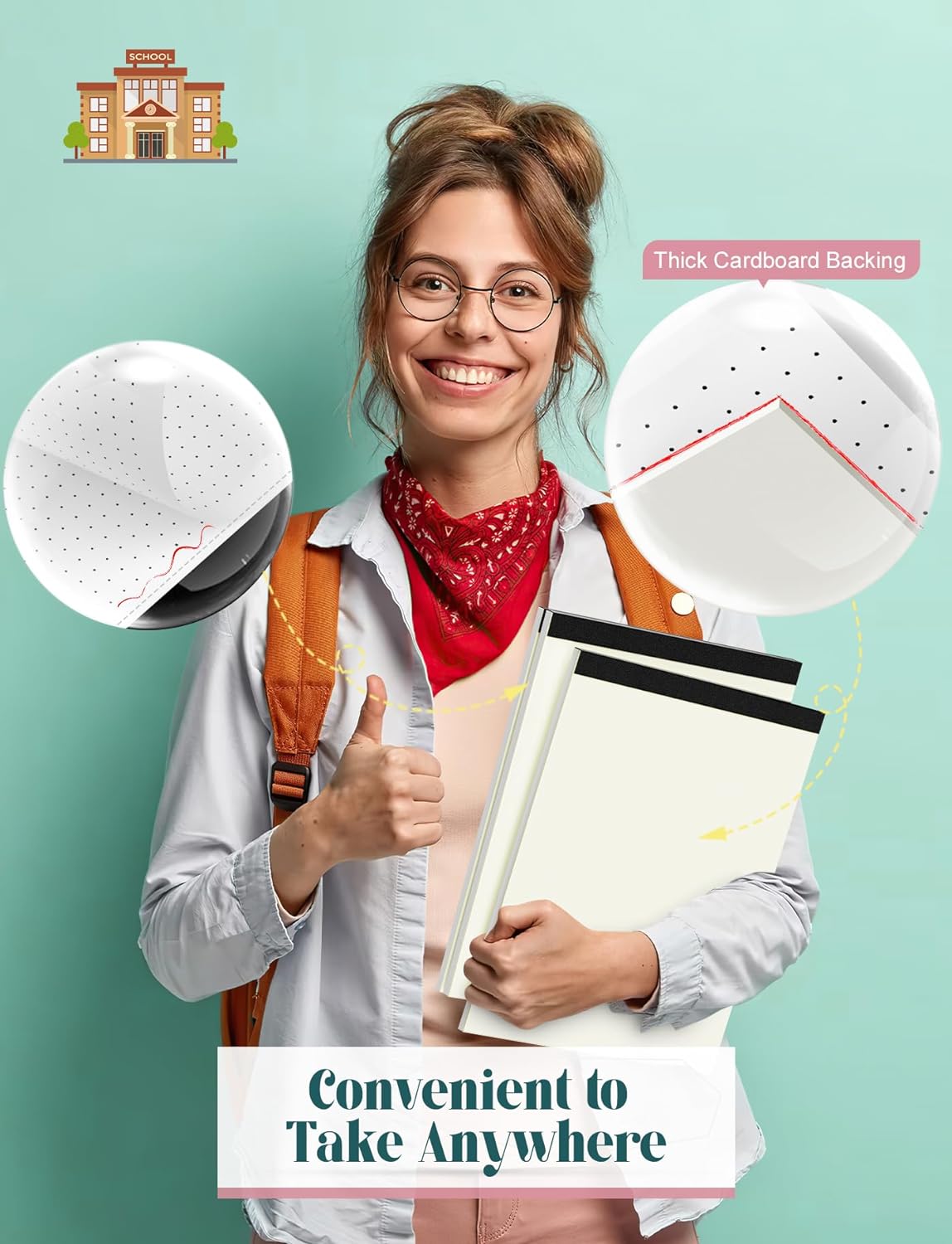 Dot Grid Journal Notepad 8.5 x 11, 8 Pack, Dotted Grid Paper Note Pads 8.5" x 11", White Dotted Journal 8-1/2 x 11, 30 Sheets, 1/5" Dot Spacing Paper Writing Pads for Sketching, Drawing, 30 Sheets/Pad