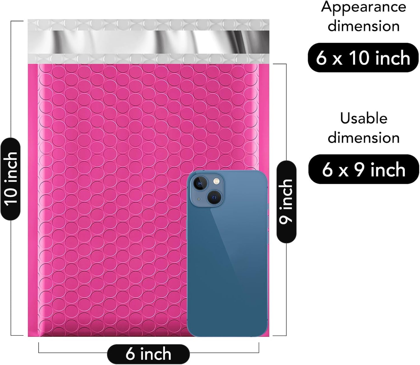 Fuxury Bubble Mailers 6x10" Pink Padded Envelopes 9600Pack Strong Adhesion Thick Padded Mailers for Small Business Mailing Small Items,Jewelry,Makeup