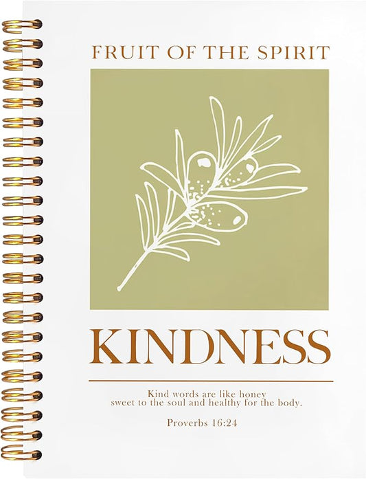 BearCake Bible Notebooks for Note Taking,Bible Journaling Notebook,Christian Notebook Journal,Fruit of the Spirit Kindness Christian Gifts for Women，Spiral Notebook 5.5x8.3