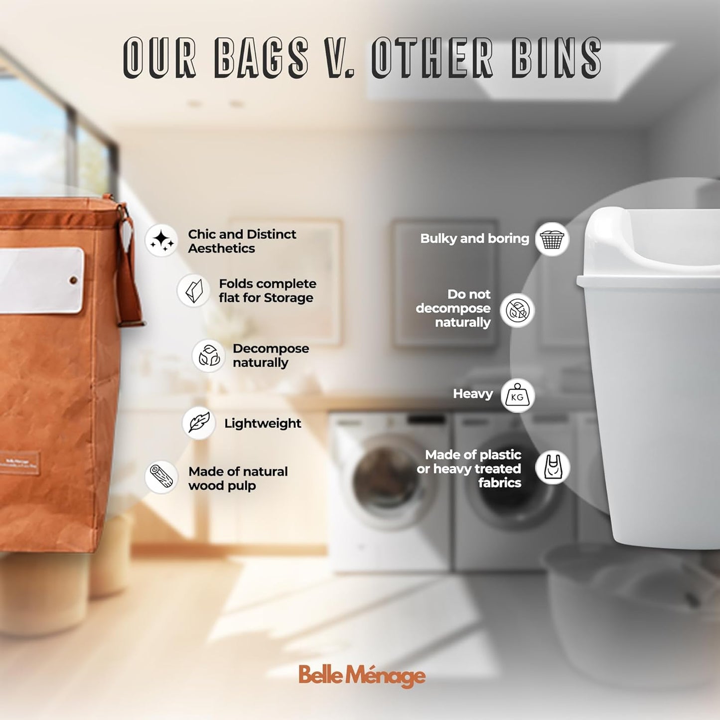 Kitchen Recycling Bin Indoor, Paper, Can, Trash Recycle Bin Combo (Navy+Grey)