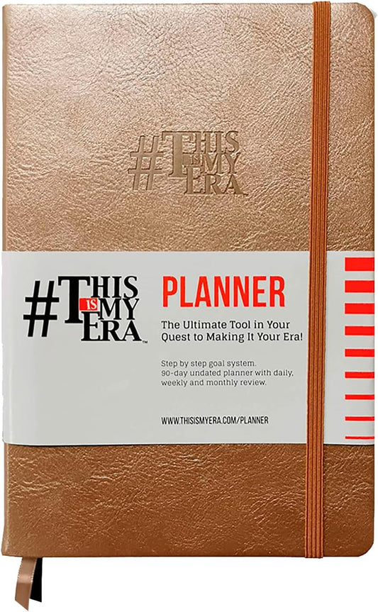 This Is My Era 90 Day Planner, Undated Weekly and Monthly Planner, Life Organizer | Goals Journal, Undated Agenda, Leather & Hard Cover Planner (1 Pack, Gold)