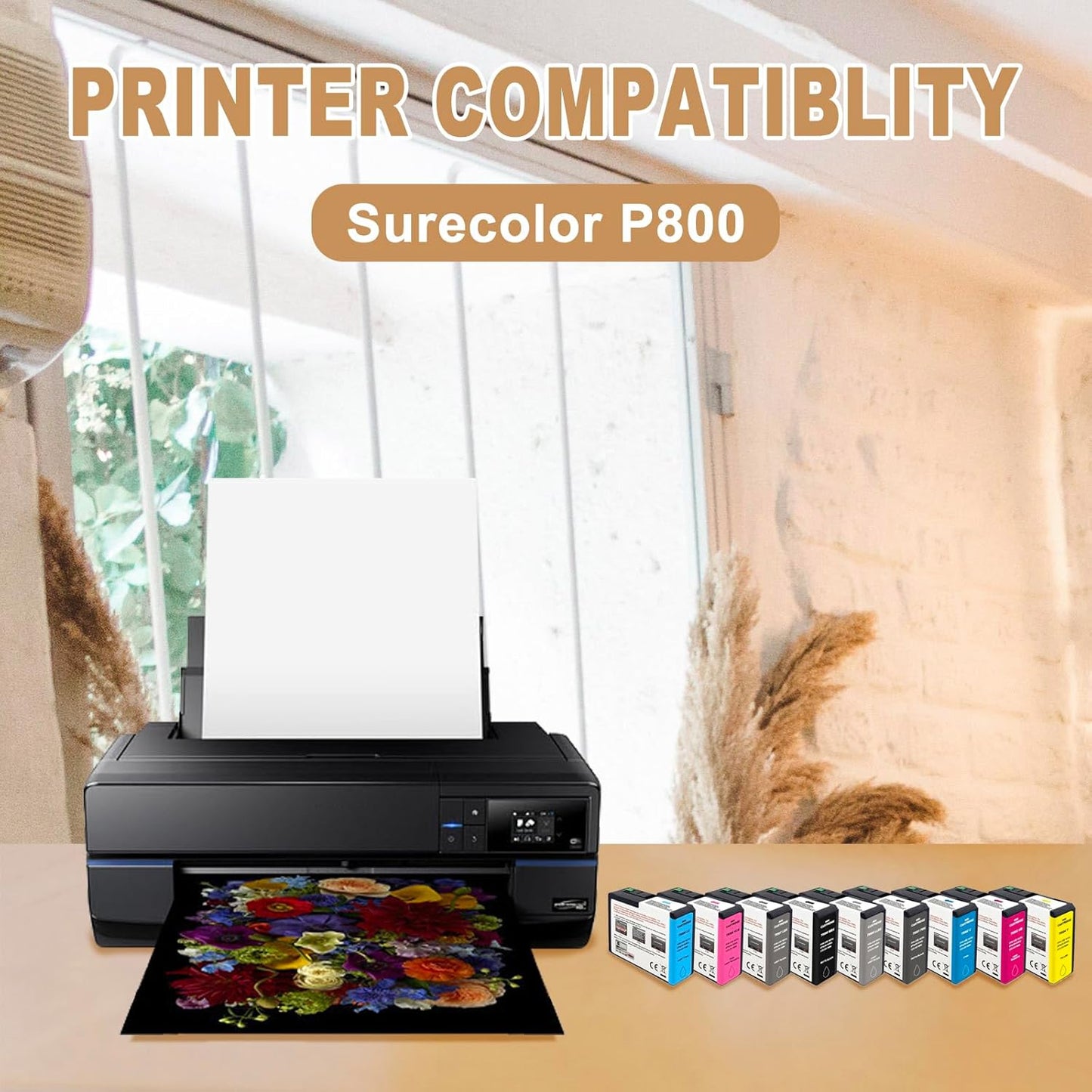 T850 Ink Cartridge Remanufactured T8503 T850300 Ink Cartridge Replacement for Surecolor P800 Printer(Vivd Magenta)