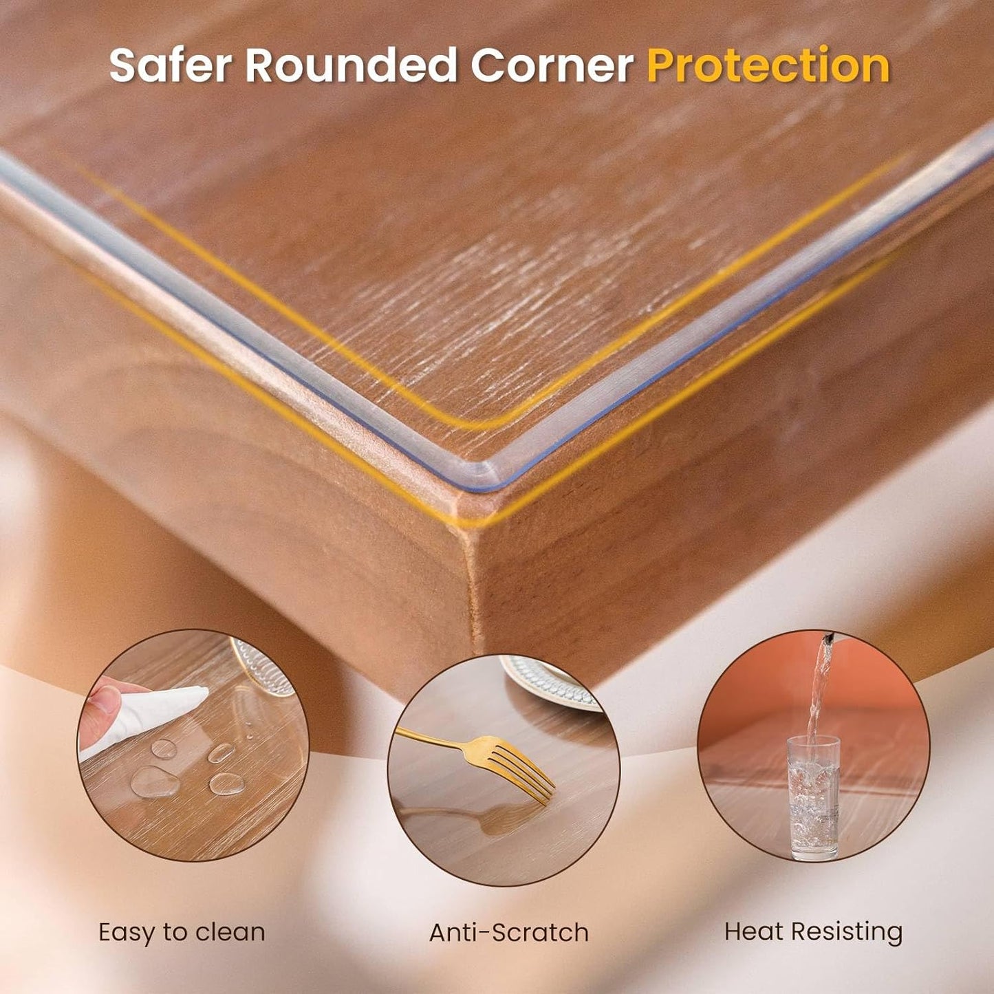 Clear Table Cover Protector 24 x 60 Inch, 2mm Thick Clear Desk Mat, Plastic Table Cover, Transparent Desk Cover, Desk Protector Mat for Desktop, Writing Desk