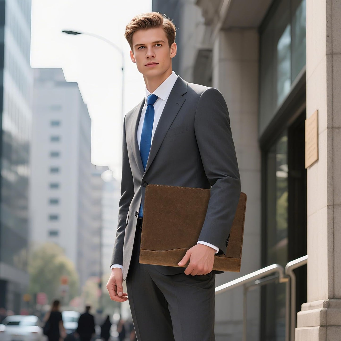 AZXCG Portfolio Binder,Leather Portfolio for Men and Women,Legal Pads Padfolio, Resume Folder with Card Holder,Professional Business Padfolio for Meetings and Interviews