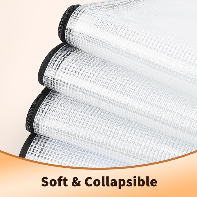 Umriox Zipper Mesh Document Pouch, 9.5x7.1 in (Black, 18 Packs), Clear Zipper Pouches, Waterproof Zipper Pouches for Office Supplies Cosmetics Travel Storage