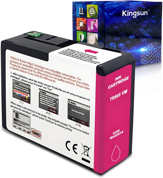 T850 Ink Cartridge T8503 T850300 Remanufactured Work for SureColor P800 (1-Pack, Vivid Magenta)