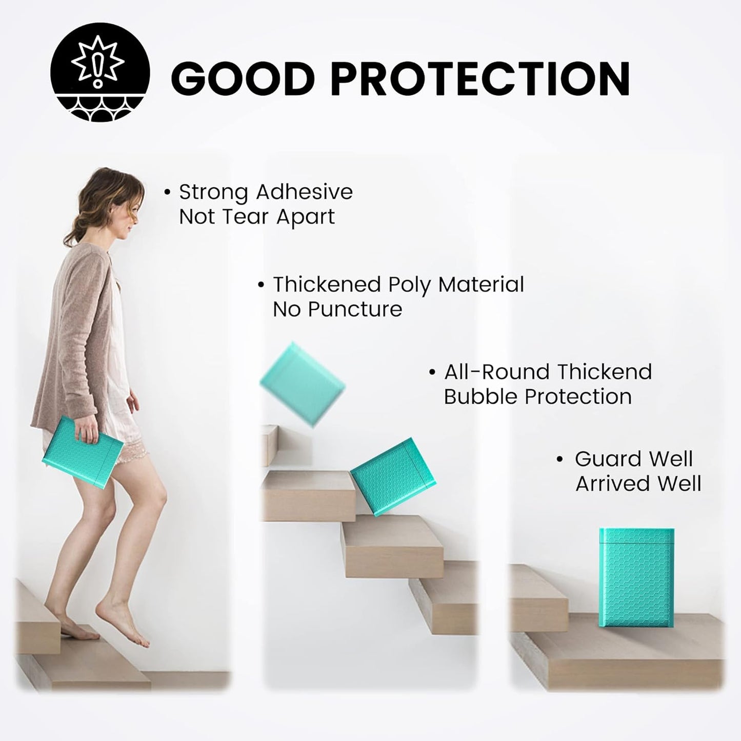 Fuxury Bubble Mailers 6x10“ 3000 Pack Teal Padded Envelopes Usable Size 6x9" Thick Mailing Envelopes Bubble Padded, Shipping Bags for Mailing,Packaging, Small Business, Boutique, Bulk #0