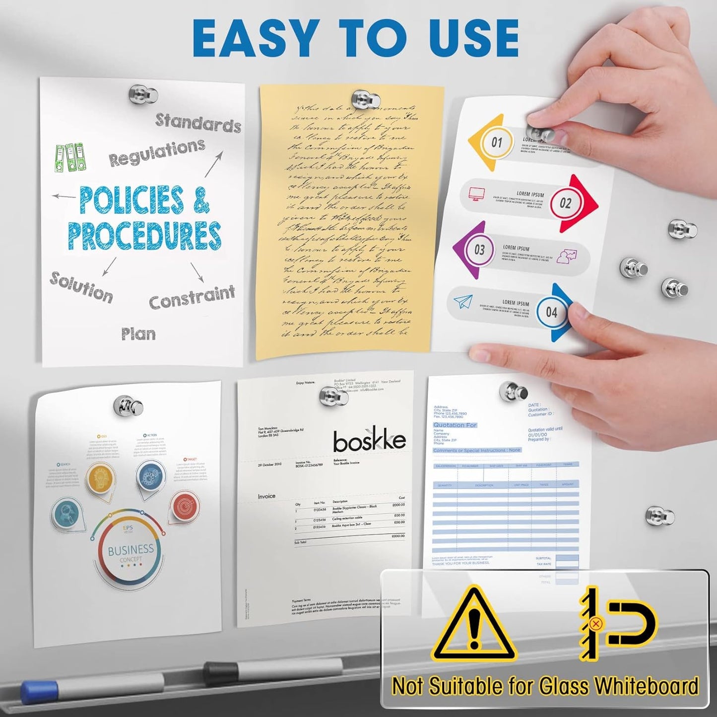 Grtard 48 Pack Magnetic Push Pins, Fridge Magnets for Whiteboard, Whiteboard Magnets Refrigerator Magnets, Small and Strong Push Pin Magnet for Office, School, Locker, and Map Magnet