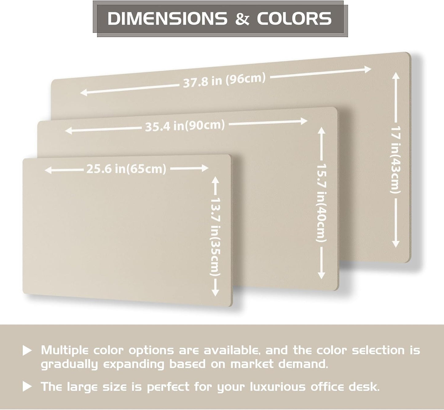 Aothia Dual-Sided Desk Mat - Leather & Cork Desk Protector, Large Mouse Pad & Writing Pad for Office/Home, Waterproof, Beige (35.4" x 15.7")