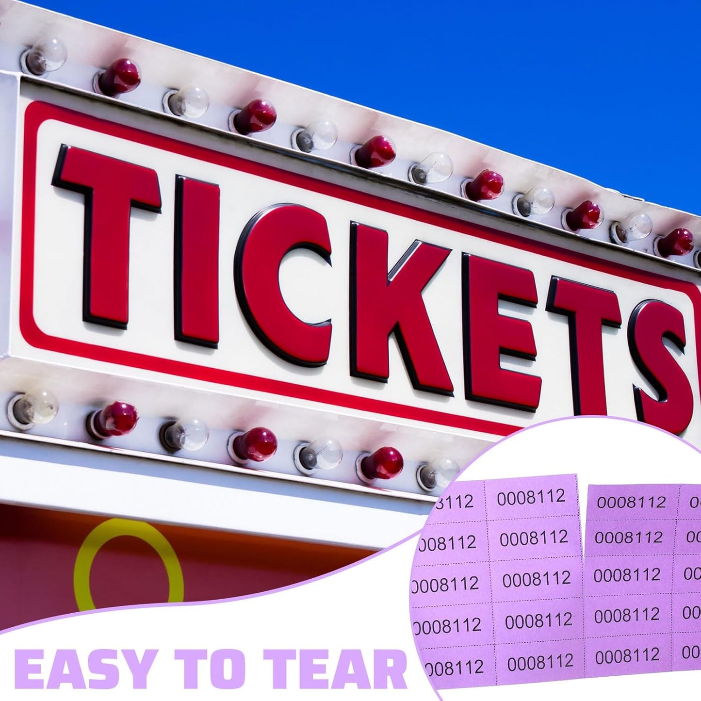 Kosiz 2000 Sheets Raffle Ticket 25 Bid Chinese Auction Tickets Tricky Tray Basket Raffle Sheets for Back to School Class Rewards Carnival Door Prizes Events(Purple)