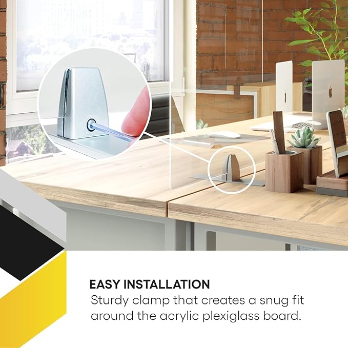 OBEX Acrylic Free Standing Screen, Divider for Desk Privacy Home & Office Partitions for Table Top Workstation, Portable Cubicle Panel for Work, 18" x 30", Frosted